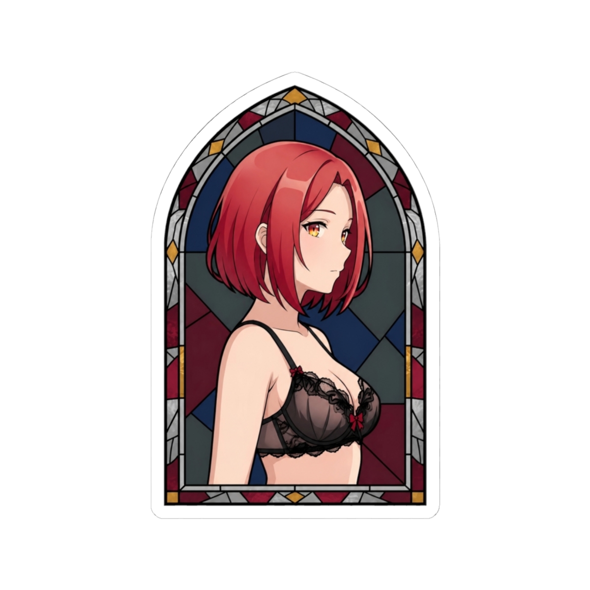 Grete Spy Classroom Crimson Profile Stained Glass
